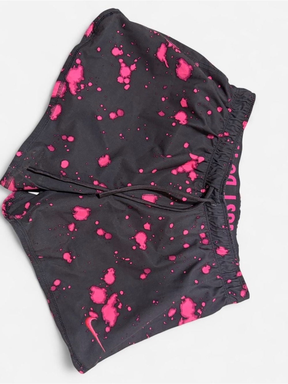 Nike Black with Hot Pink Splash Athletic Shorts